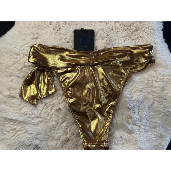 Honey Birdette PAMELA✨ Gold Shimmer Swim Bottom Small - Picture 3 of 3